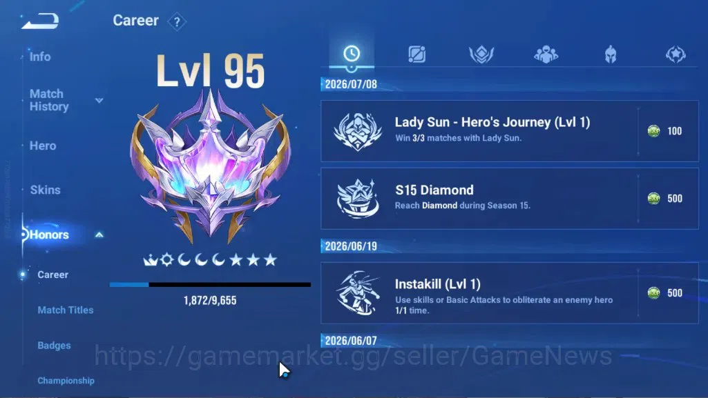Honor of Kings Accounts Rare Skin Hero112 Skin 141|2 Flawless Kaizer,Li Bai|Lord Of Mysterious(Augran),Sanxingdui(Hou 7