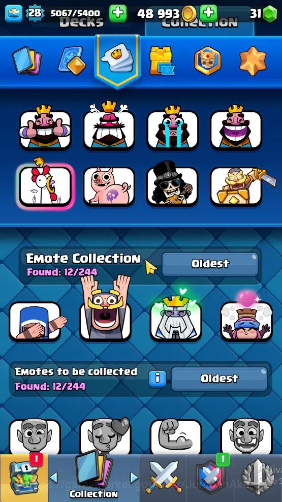 Clash Royale Accounts Midgame Lvl 28|Trophy 6636|KTL 10|Limited Skin|Card 100| 1 Hero 3 EVO 2 Champ 12 Legendary 27 Epic,30 11