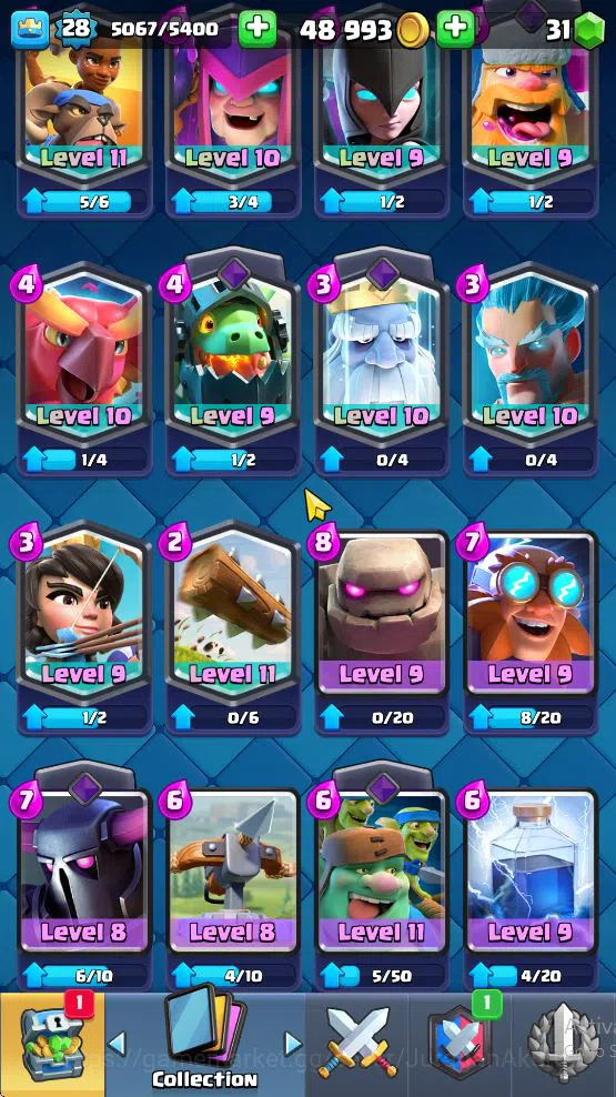 Clash Royale Accounts Midgame Lvl 28|Trophy 6636|KTL 10|Limited Skin|Card 100| 1 Hero 3 EVO 2 Champ 12 Legendary 27 Epic,30 5