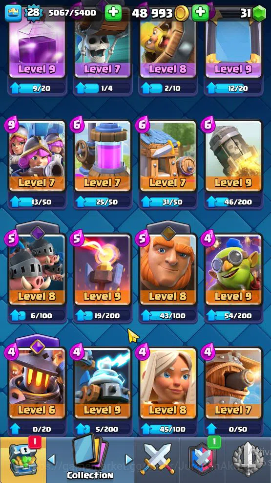 Clash Royale Accounts Midgame Lvl 28|Trophy 6636|KTL 10|Limited Skin|Card 100| 1 Hero 3 EVO 2 Champ 12 Legendary 27 Epic,30 7