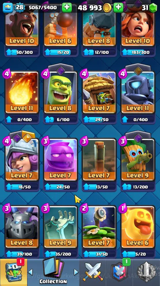 Clash Royale Accounts Midgame Lvl 28|Trophy 6636|KTL 10|Limited Skin|Card 100| 1 Hero 3 EVO 2 Champ 12 Legendary 27 Epic,30 8