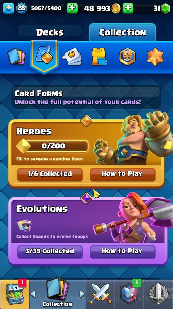 Clash Royale Accounts Midgame Lvl 28|Trophy 6636|KTL 10|Limited Skin|Card 100| 1 Hero 3 EVO 2 Champ 12 Legendary 27 Epic,30 9