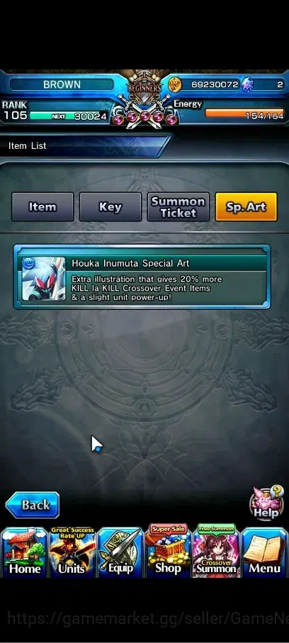 Grand Summoners Accounts Global|1 Sp Art|Rank 105|35 Ascend+12 TW|(Roy,Inum image 2
