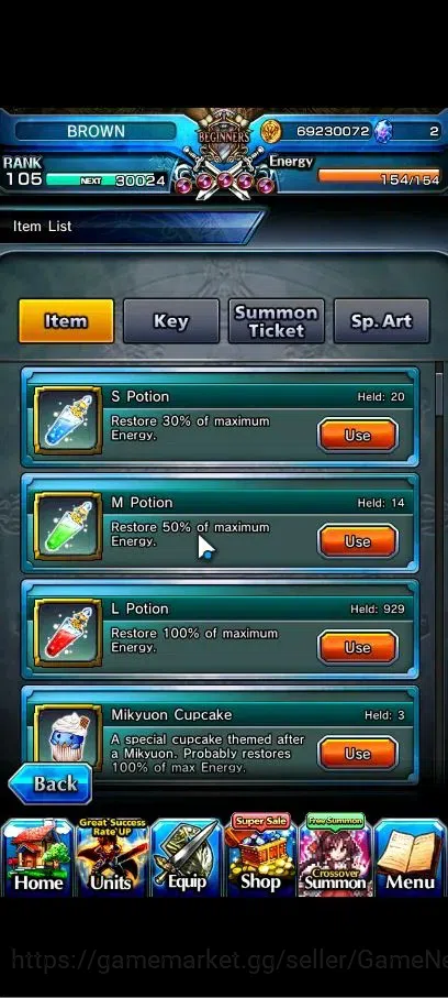 Grand Summoners Accounts Global|1 Sp Art|Rank 105|35 Ascend+12 TW|(Roy,Inum image 3