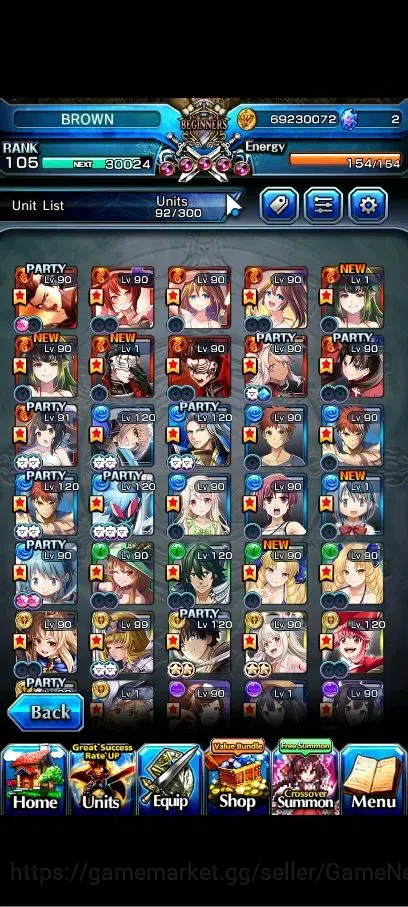 Grand Summoners Accounts Global|1 Sp Art|Rank 105|35 Ascend+12 TW|(Roy,Inum image 4