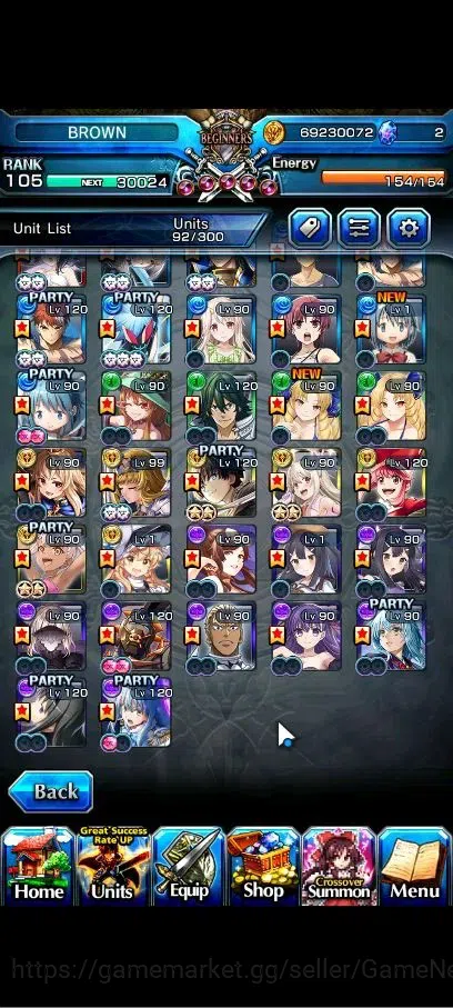 Grand Summoners Accounts Global|1 Sp Art|Rank 105|35 Ascend+12 TW|(Roy,Inum image 5