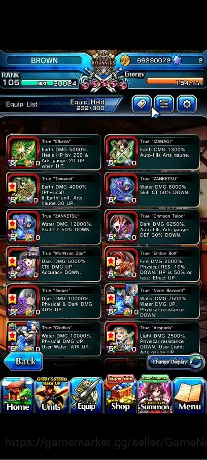 Grand Summoners Accounts Global|1 Sp Art|Rank 105|35 Ascend+12 TW|(Roy,Inum image 6