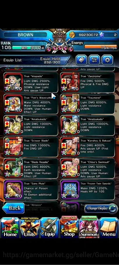 Grand Summoners Accounts Global|1 Sp Art|Rank 105|35 Ascend+12 TW|(Roy,Inum image 7