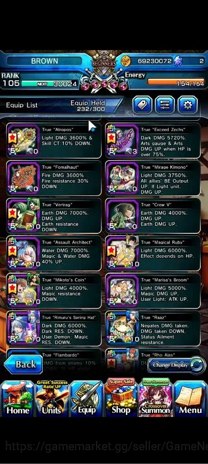 Grand Summoners Accounts Global|1 Sp Art|Rank 105|35 Ascend+12 TW|(Roy,Inum image 8