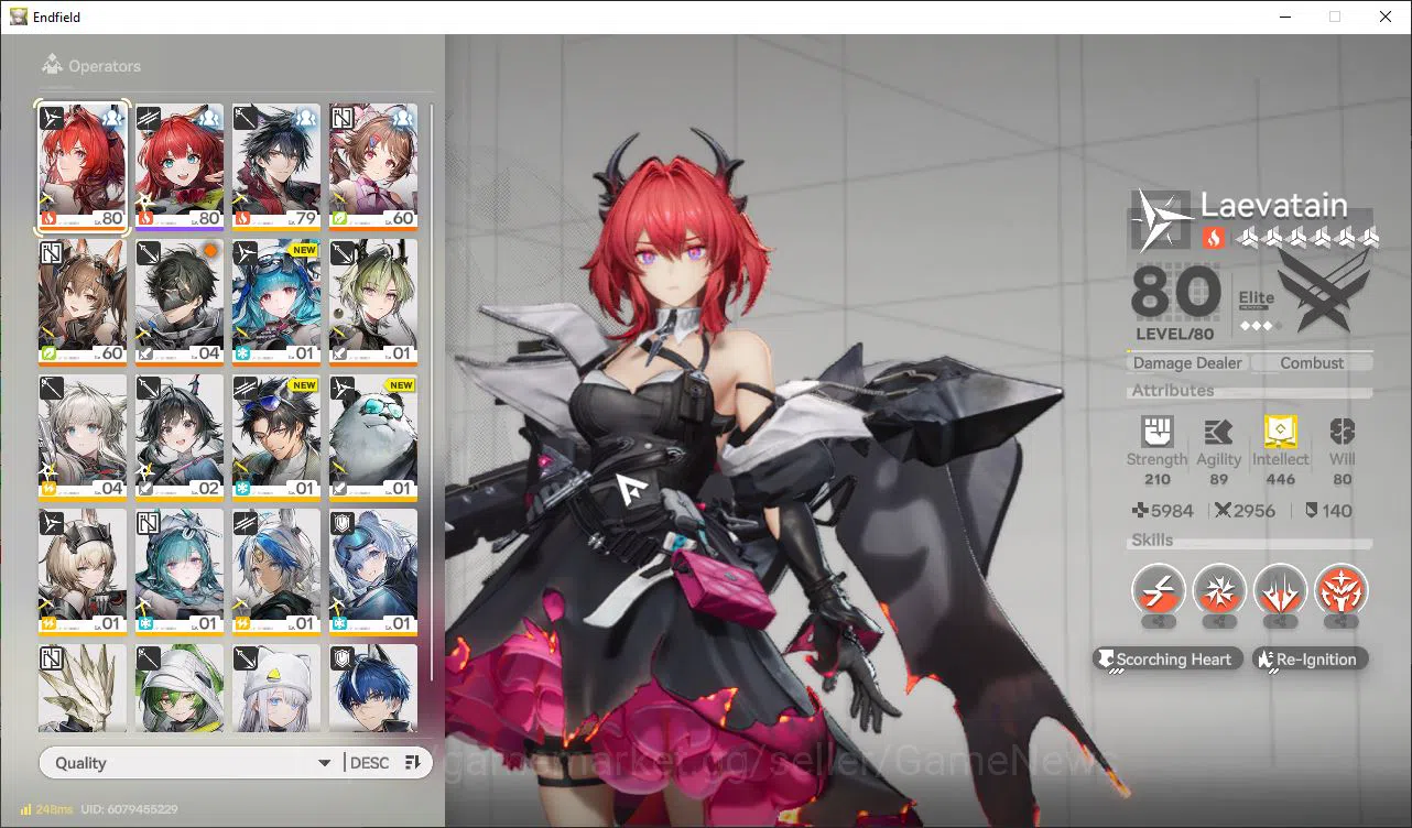 NA/EU Lv50|4k Arsenal|5SSR(LaevatainP1,Gilberta,etc)+9SR|6 6*+18 5*WP|26k Oro,81 Ori|Male|Gryphlink|TakeMail|Check SS(TA1112) Arknights: Endfield Accounts NA/EU Lv50|4k Arsenal|5SSR(LaevatainP1,Gilberta,et image 1