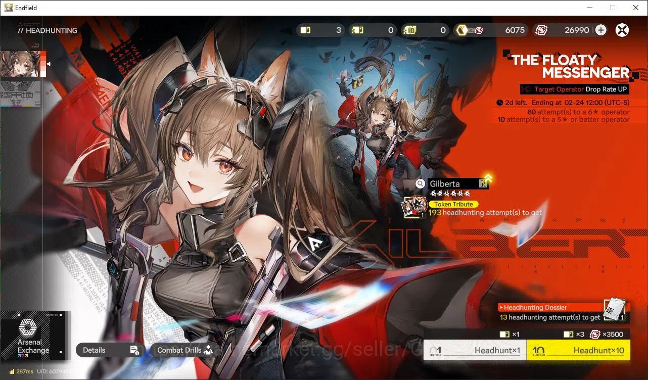 Arknights: Endfield Accounts NA/EU Lv50|4k Arsenal|5SSR(LaevatainP1,Gilberta,etc)+9SR|6 6*+18 5*WP|26k Oro,81 6