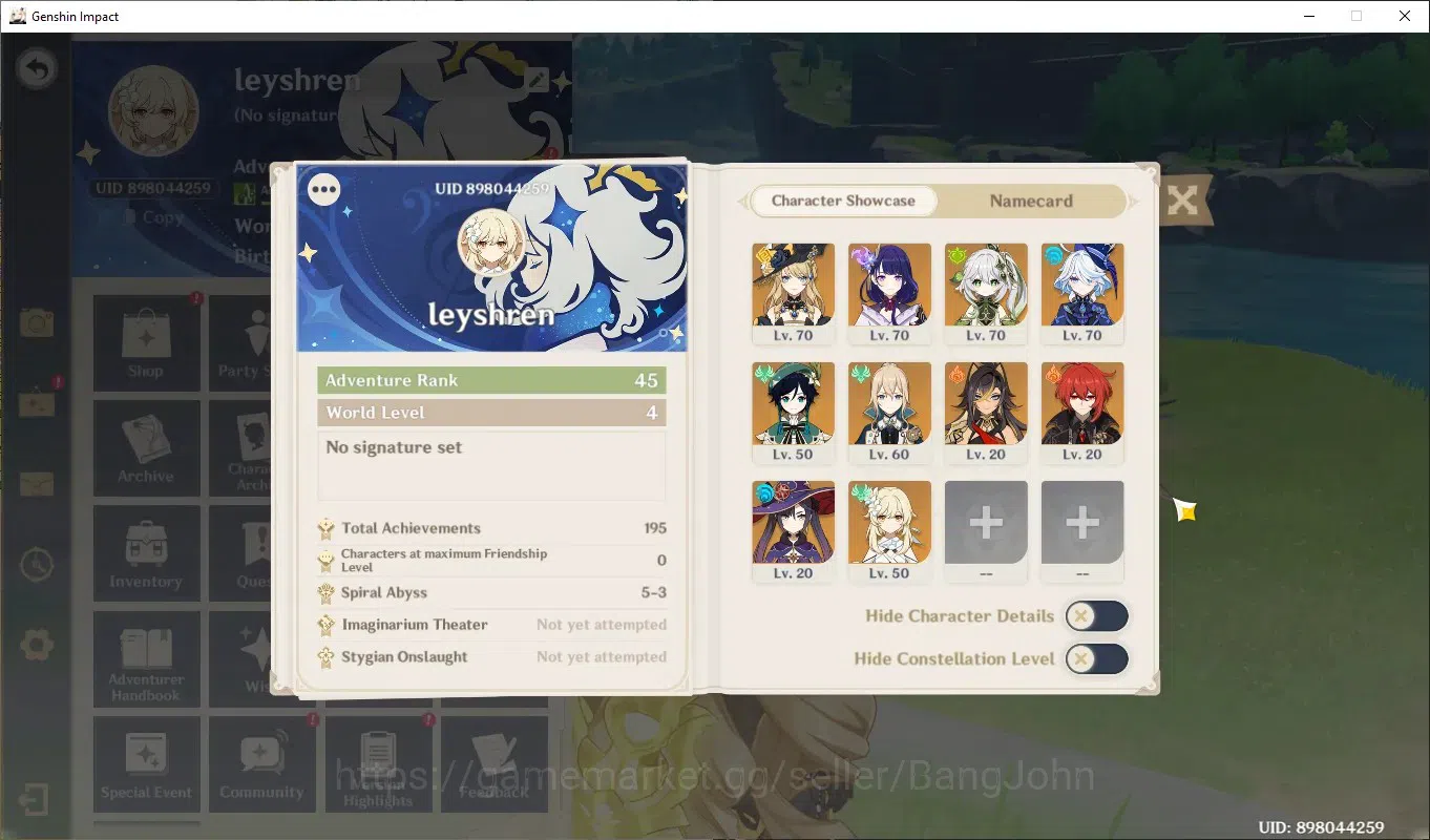 Genshin Impact Accounts ASIA | AR 45 | 5 Limit | Furina, Nahida, Raiden Ei image 9