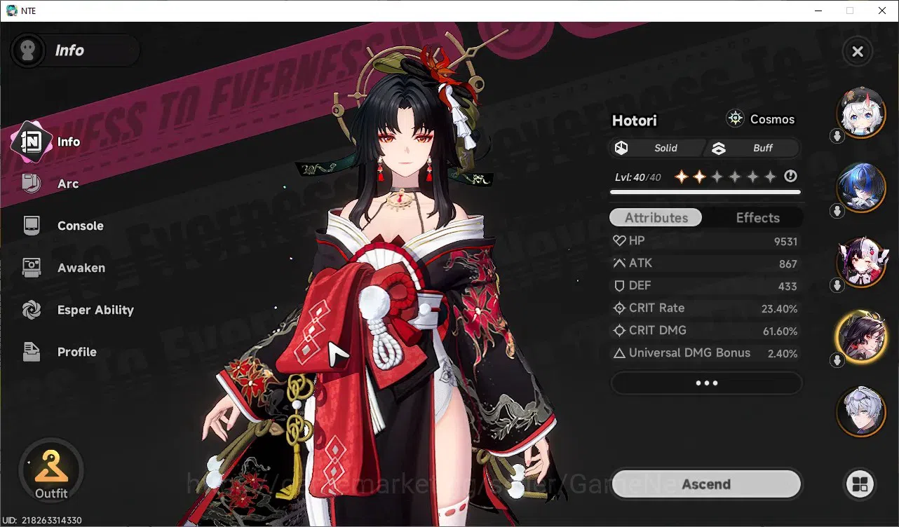 Neverness to Everness Accounts GLOBAL EU|HL 26|TL 19|6 SSR 2 Limited [Lacrimosa,H image 4