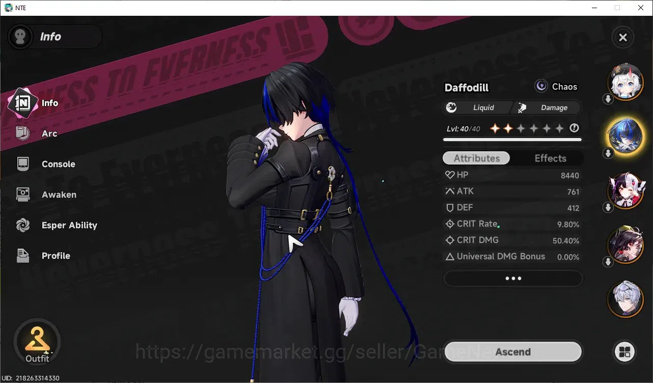 Neverness to Everness Accounts GLOBAL EU|HL 26|TL 19|6 SSR 2 Limited [Lacrimosa,H image 6