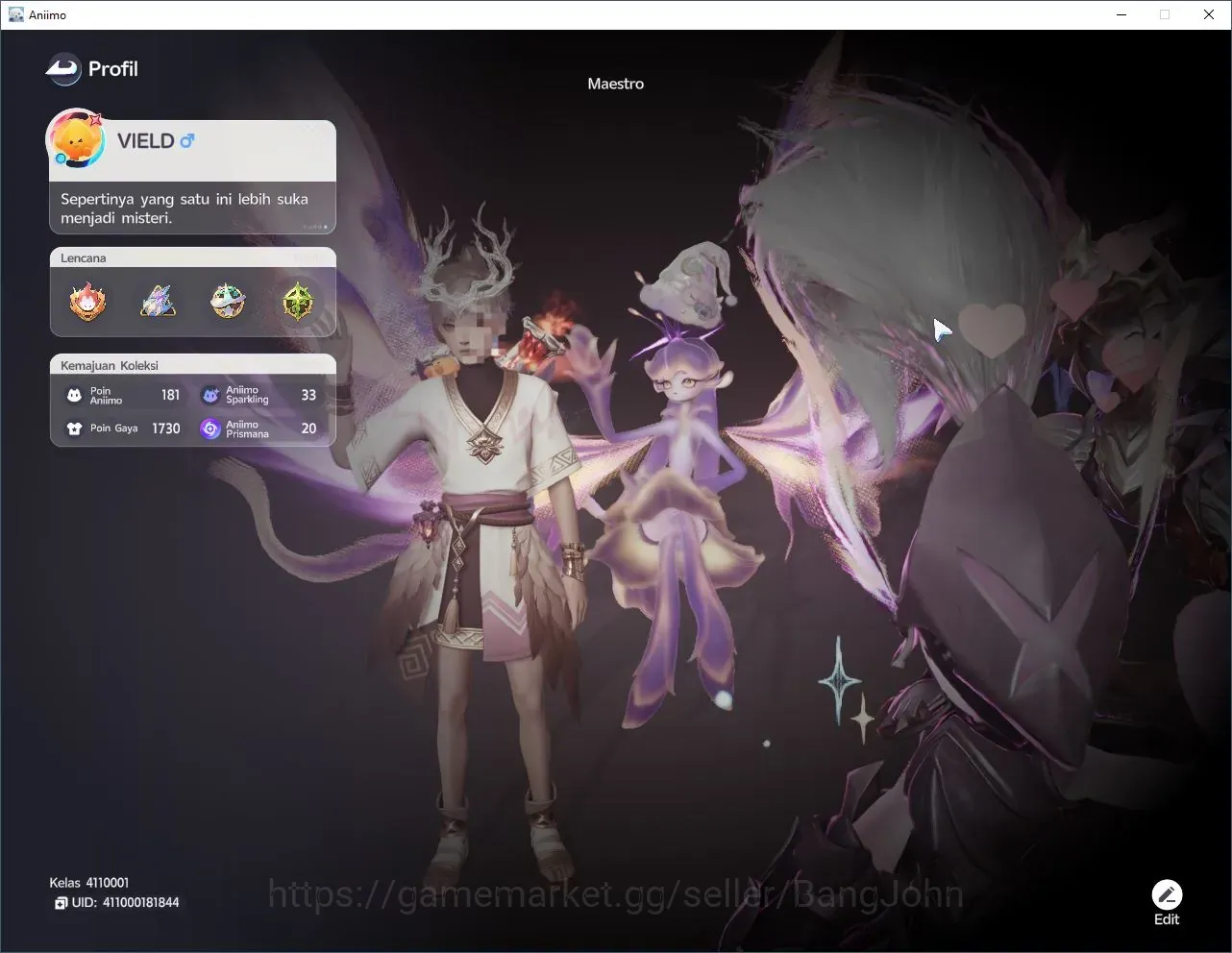 Aniimo Accounts End Game APAC|Lv60|20 1