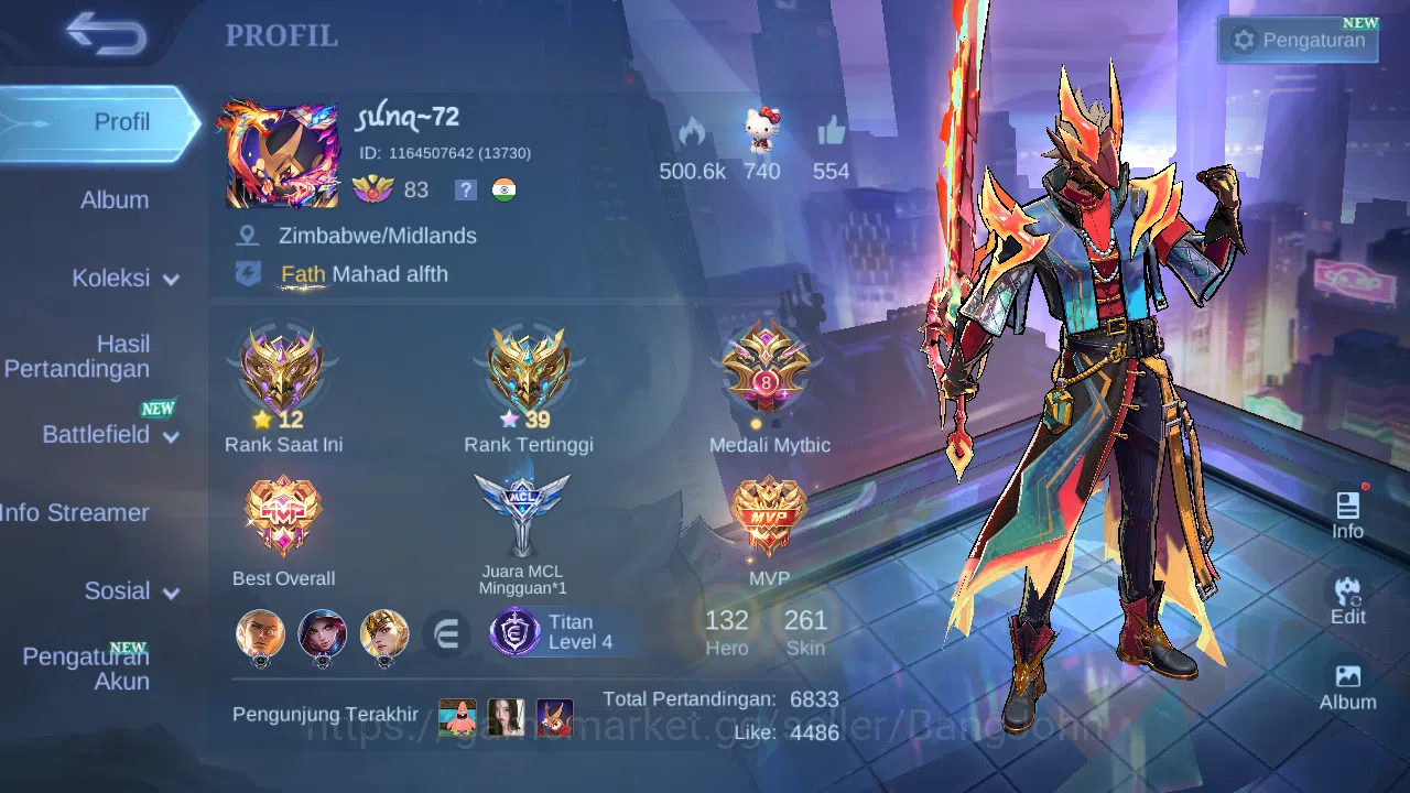 Hero 132 Skin 261 | Neobeast Ling | Metro Xborg | Kishin Lance | Luckybox Haya, Saber, Martis check ss ML1357B Mobile Legends: Bang Bang Others Hero 132 Skin 261 | Neobeast Ling | Metro Xborg | image 1