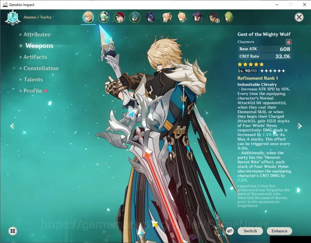 Genshin Impact Accounts ASIA|AR 55|2 Limited+4(*5Wep)|[Varka]+Sign,Clorind image 3