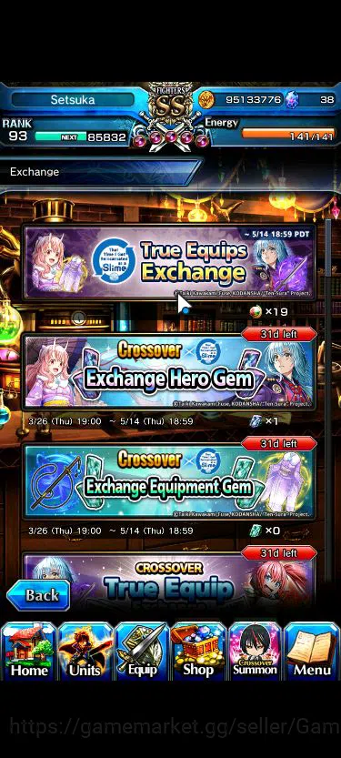 Grand Summoners Accounts Mid-Game Global|Rank 93|1 Sp Art+30 Ascend|[Inumuta,S 10