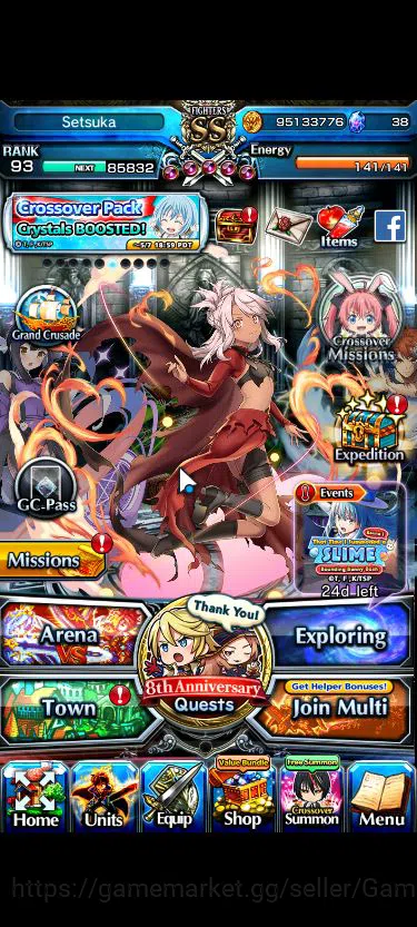 Grand Summoners Accounts Mid-Game Global|Rank 93|1 Sp Art+30 Ascend|[Inumuta,S 2