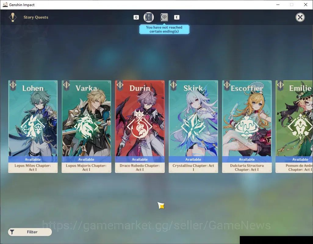Genshin Impact Accounts Others Asia|AR 56|6 Limited + 2(*5 SignWeapon)| Kazuha,Yelan,Skirk,Chasca,Lauma,Mizuki |Etc.| Female 20