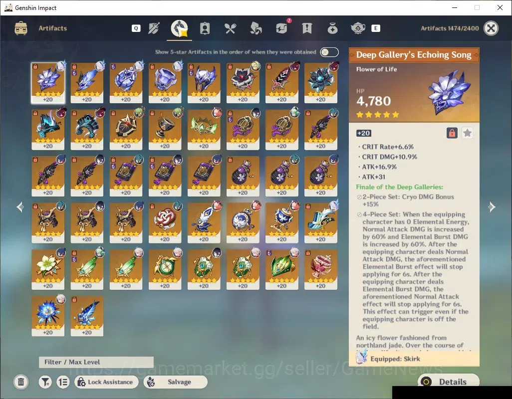 Genshin Impact Accounts Others Asia|AR 56|6 Limited + 2(*5 SignWeapon)| Kazuha,Yelan,Skirk,Chasca,Lauma,Mizuki |Etc.| Female 4