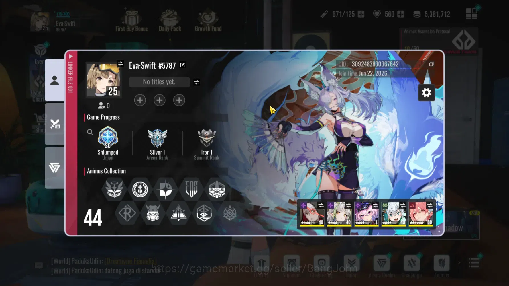 Etheria: Restart Accounts GLOBAL | Starter Lvl 25 | 11 SSR Char | 1 SSR Char image 4
