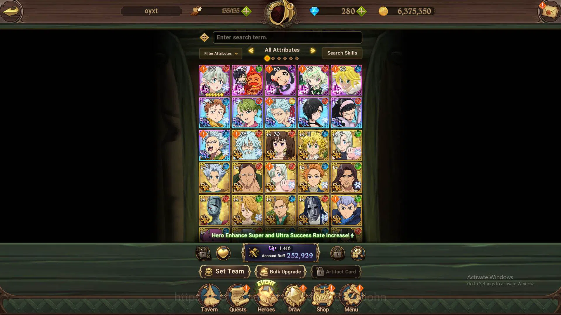 The Seven Deadly Sins: Grand Cross Accounts Others GLOBAL|Starter|DM 280|250k CC|4 UR Meresca,ODK,Sabunak,DKM,etc|Detail 3