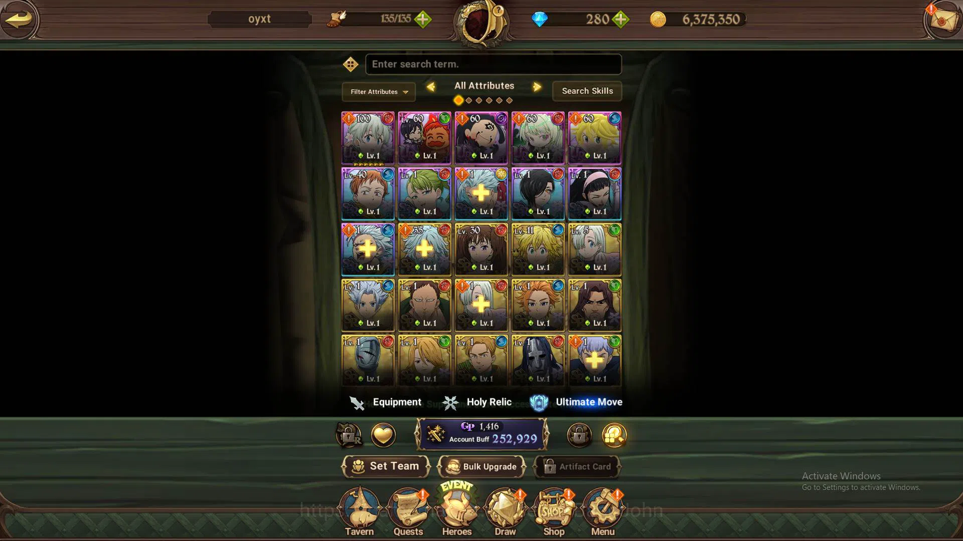 The Seven Deadly Sins: Grand Cross Accounts Others GLOBAL|Starter|DM 280|250k CC|4 UR Meresca,ODK,Sabunak,DKM,etc|Detail 4