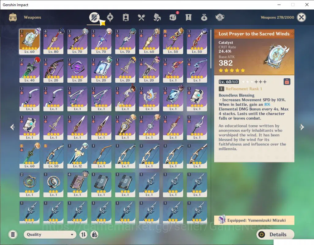 Genshin Impact Accounts ASIA|AR 50|4 Limited +1(*5Weapon)|KazuhaC1,Flins,C image 6