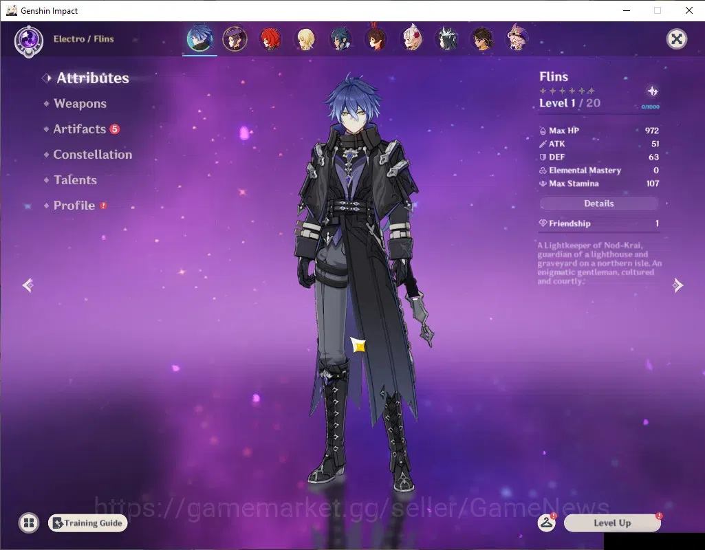 Genshin Impact Accounts ASIA | Starter Acc with Flins| AR 15| BD Unset| 1 image 3