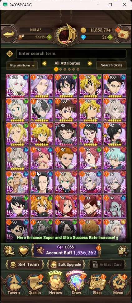 The Seven Deadly Sins: Grand Cross Accounts Others Asia | 1,536M CC | 7 UR Merlin&Escanor , lancelot , DKM , Thor , 7DS009B 8