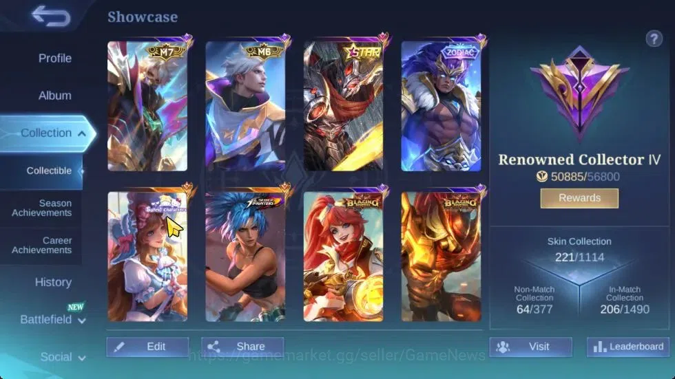 Mobile Legends: Bang Bang Accounts Hero 111|Skin 221|High Glory 69|SanRio Floryn,KOF image 2