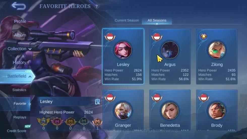 Mobile Legends: Bang Bang Accounts Hero 111|Skin 221|High Glory 69|SanRio Floryn,KOF image 4