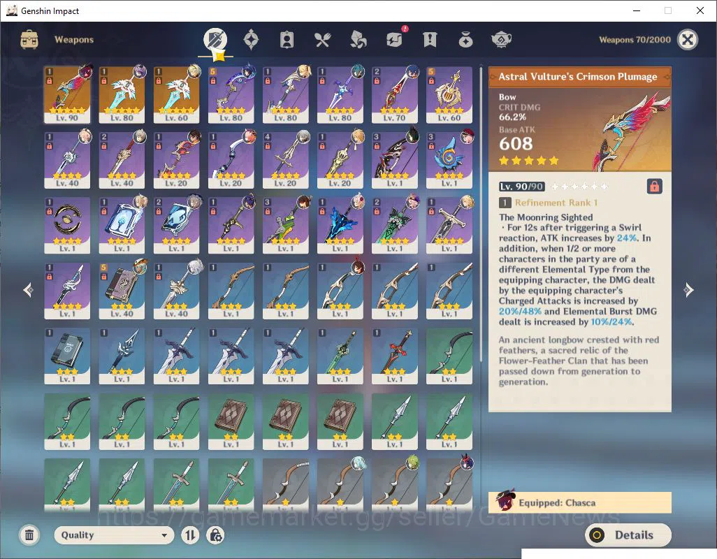 Genshin Impact Accounts Asia|AR 50|3 Limited +3(*5Weapon)|[Chasca+sign,Dur image 4
