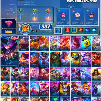 Mobile Legends: Bang Bang Accounts #4302 337 Skins | Miya Modena Butterfly (LEGEND) | Granger Megatron (TRANSFORMERS