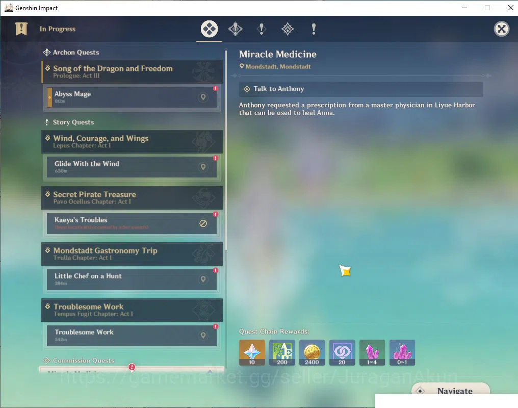 Genshin Impact Accounts Starter ASIA| AR 21| 1 Limited || Zibai | Starter |Low Explore Map | MC Male | Take Mail|Check 9