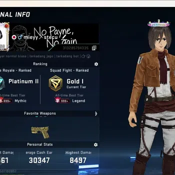 Blood Strike Accounts Collab Skin ASIA|Evo:Fal-Evolved|8 Collab Gun[7DS&AOT]|4 Limited Gun|Striker Collab
