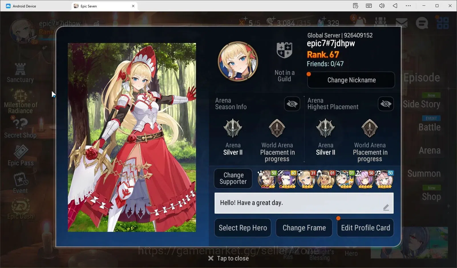 Epic Seven Accounts Global unverif|10ML (RNL,Zio, Setsuka, ROLEtc.)Rin image 6