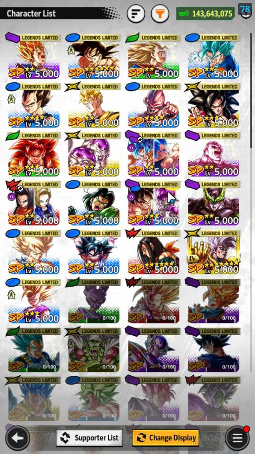 Dragon Ball Legends Accounts Mid-Tier 143M Total Power|LV 126|7 UL+ 21 LL|SS 4 Gogeta,SS 4 Vegeta,SS Goku,Etc |Android 5