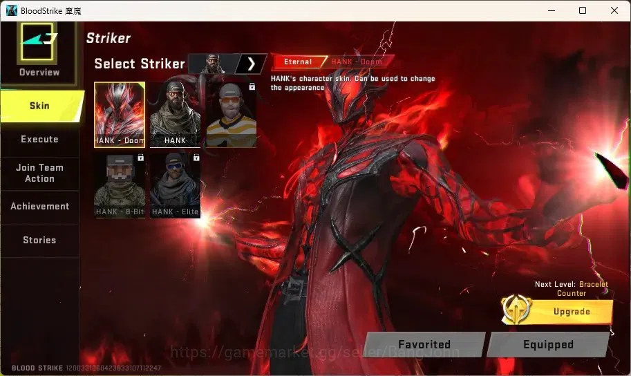 Blood Strike Accounts Collab Skin ASIA | 1 ETERNAL STRIKER: HANK-Doom | 1 Legendary Gun - Blood Vengeance | Check SS BS2036B 3