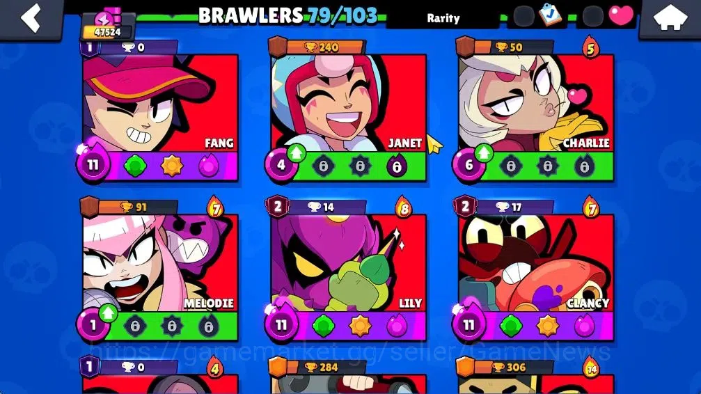 Brawl Stars Accounts 47524 Trophy|Free CR|79 Brawler 24 Max 1 UL [Siriu image 18