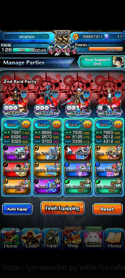Grand Summoners Accounts Global|Rank 126|76 RGB|18 Ascend|RoyTW,InumataTW,T image 3
