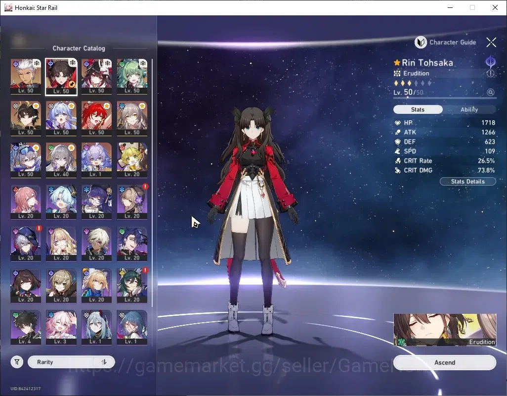 Honkai Star Rail Accounts Others Asia|TL 38|1 Team Prem|8 Limited|Archer,Rin 1