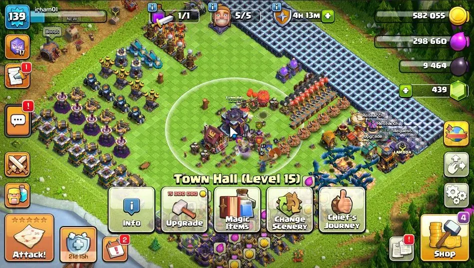 Clash of Clans Accounts LV 139|TH 15-BH 9|HH 7|BK 67,AQ 67,GW 43,MP 43,RC image 1