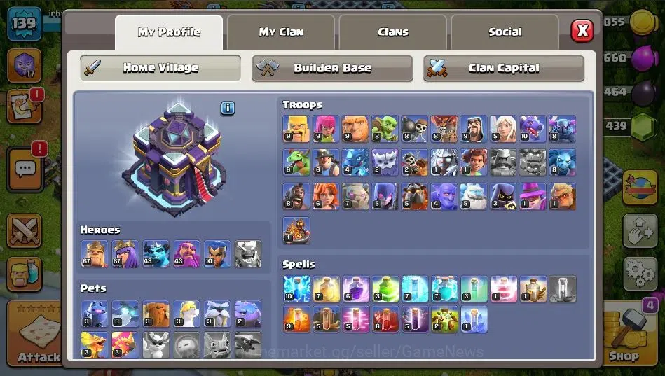 Clash of Clans Accounts LV 139|TH 15-BH 9|HH 7|BK 67,AQ 67,GW 43,MP 43,RC image 3