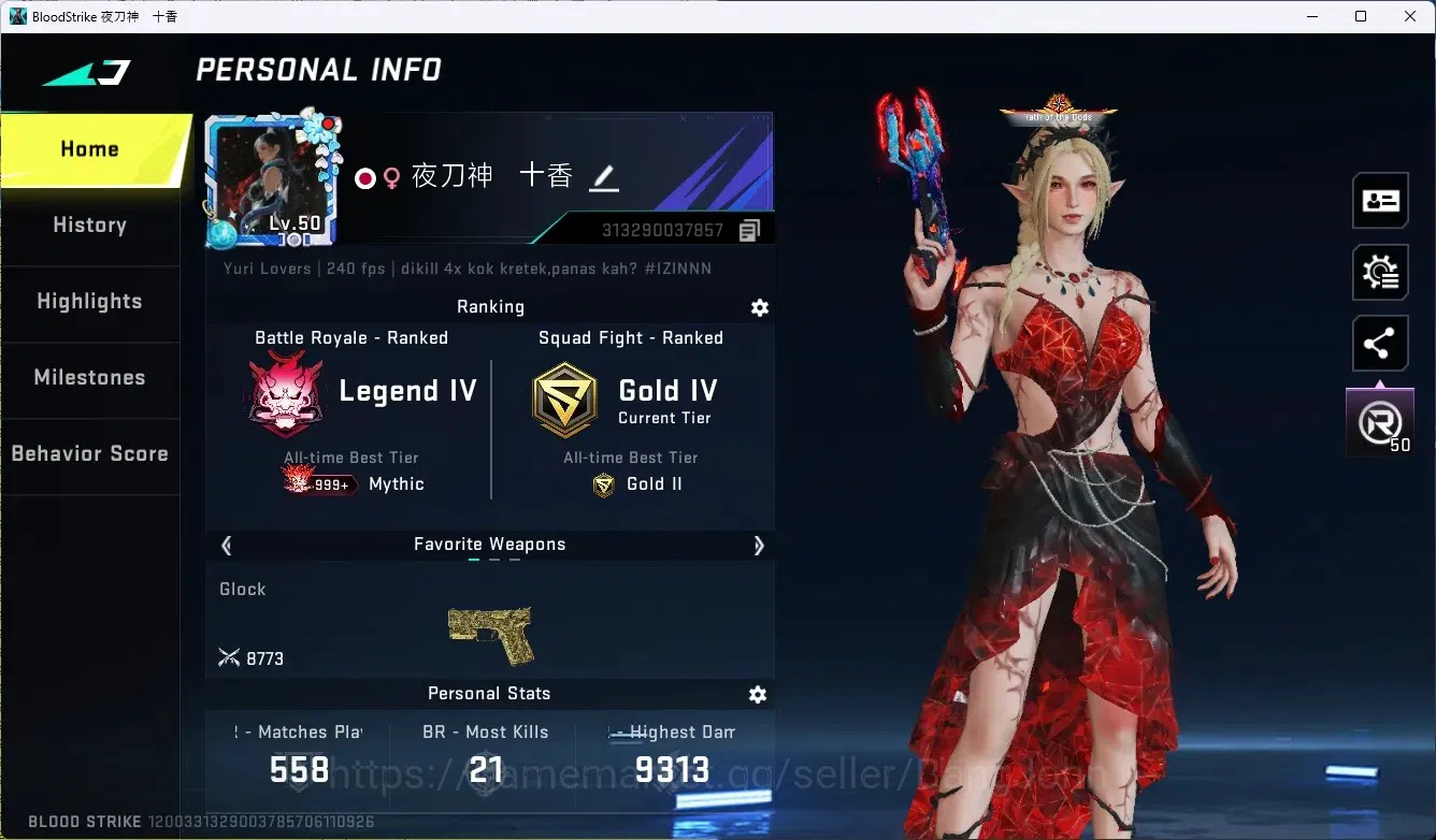 Blood Strike Accounts ASIA | Eternal: Desert Eagle-Scorpius|4 Collab Gun image 1