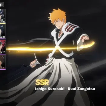 BLEACH: Soul Resonance Accounts NUVERSE SEA|Lv 25|3 SSR|Ichigo Dual Zangetsu & Tosen + Signature,Byakuya|1,6k SJ,4 LGT,2