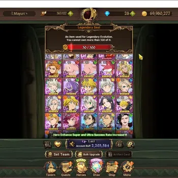 The Seven Deadly Sins: Grand Cross Accounts Endgame GLOBAL|2,2M CC|30 LS|3 LR 10 UR|P