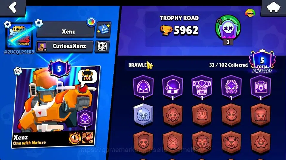 Brawl Stars Accounts 5962 Trophy|33 Brawlers 8 Max Lvl|5 Prestige|50 Sk image 4