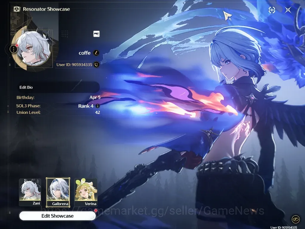 Wuthering Waves Accounts Others SEA |UL 42|2 Limited| ( Zani +Signature, Galbrena ) +Std Jianxin R1, Verina |DB Lvl 14|Male 1